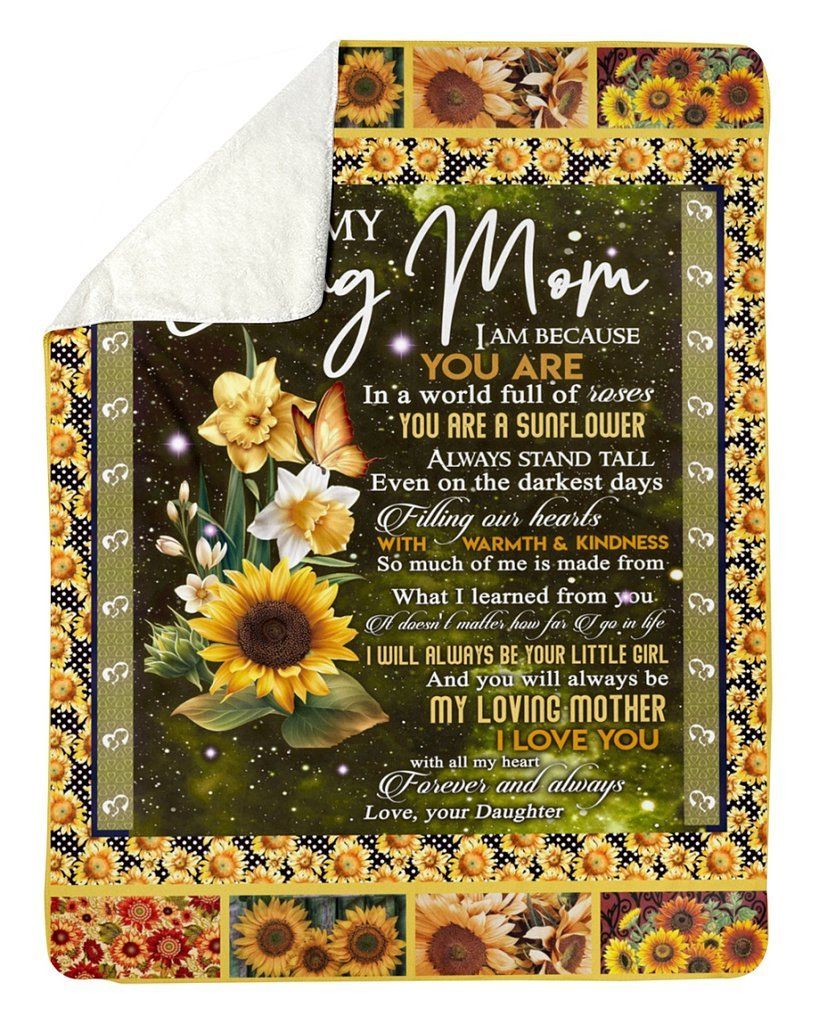 Sunflower Loving Of Mom Sherpa Fleece Blanket