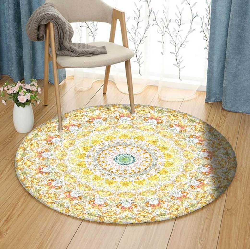 Sunflower Mandala Round Carpet