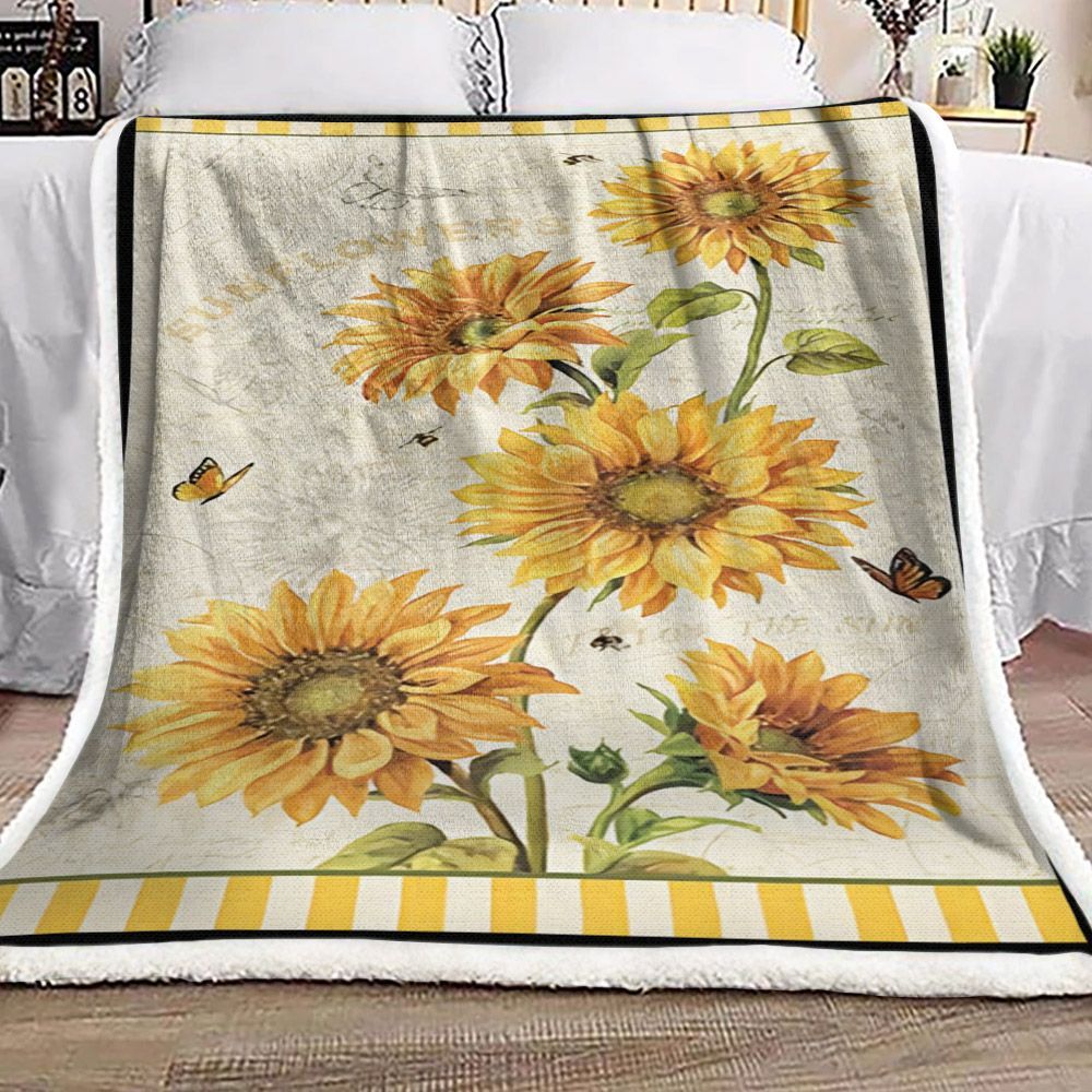 Sunflower Sherpa Fleece Blanket