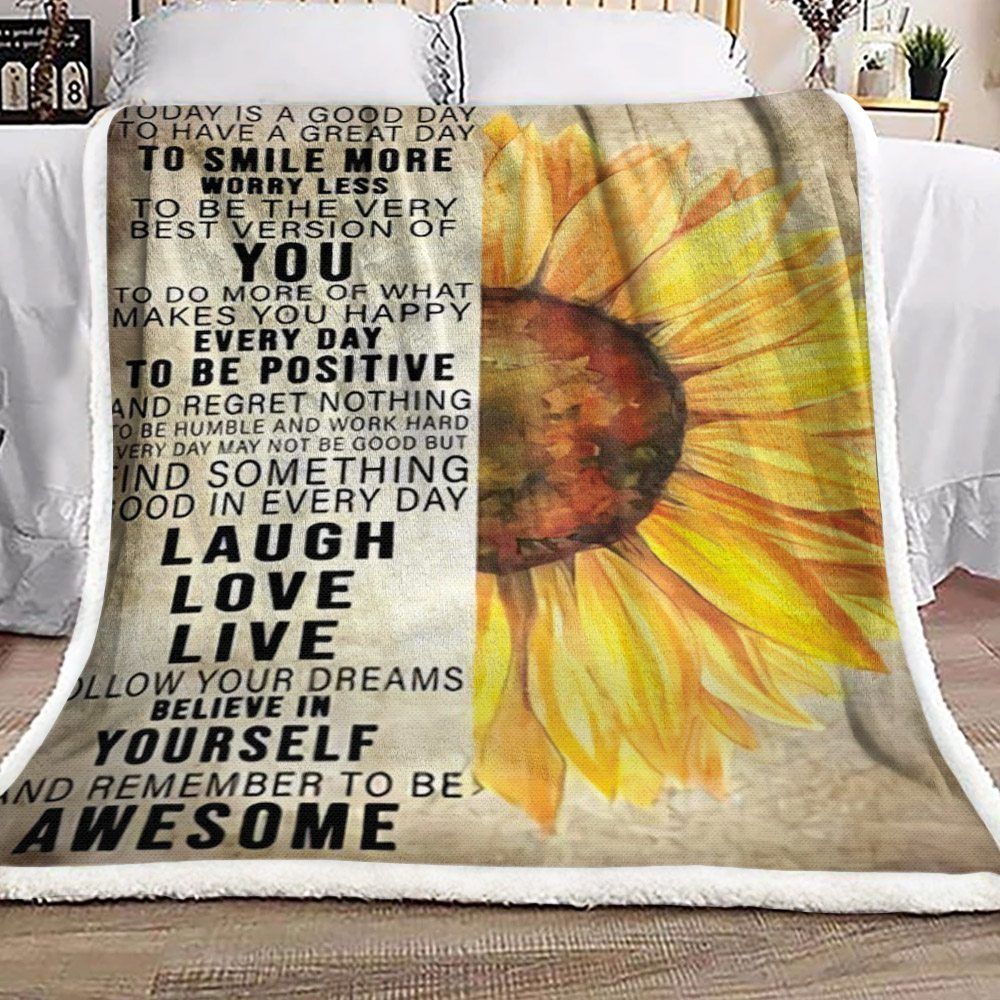 Sunflower Sherpa Fleece Blanket