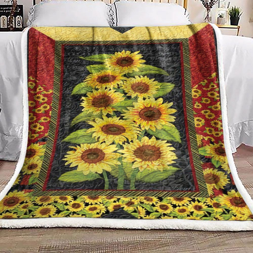 Sunflower Sherpa Fleece Blanket