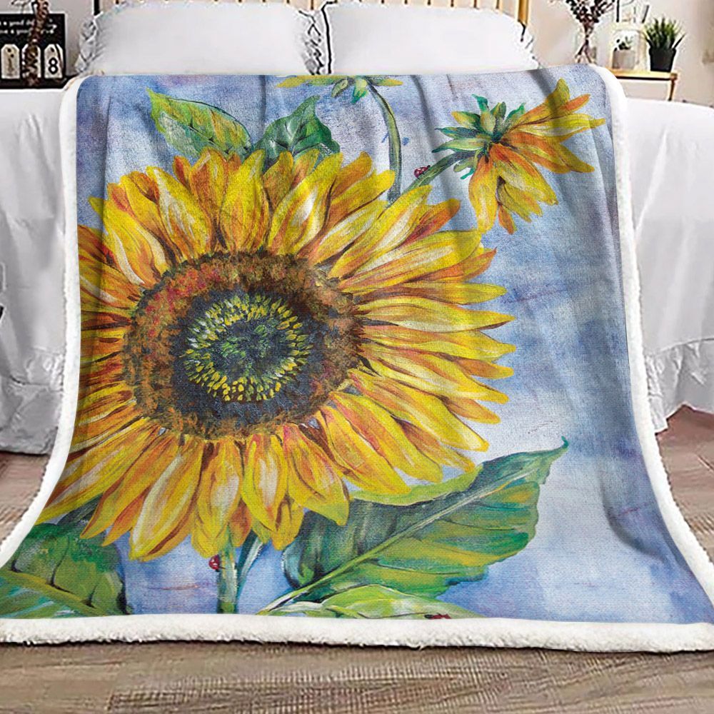 Sunflower Sherpa Fleece Blanket