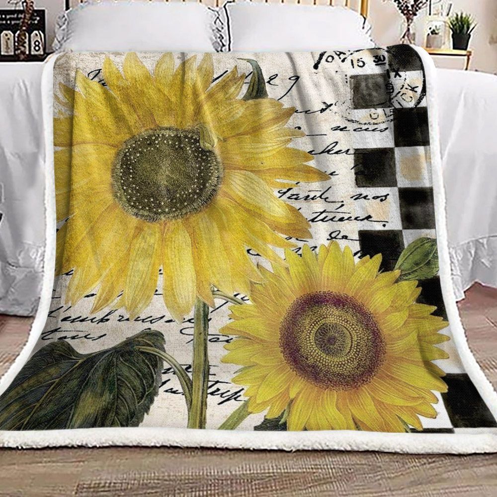 Sunflower Sherpa Fleece Blanket