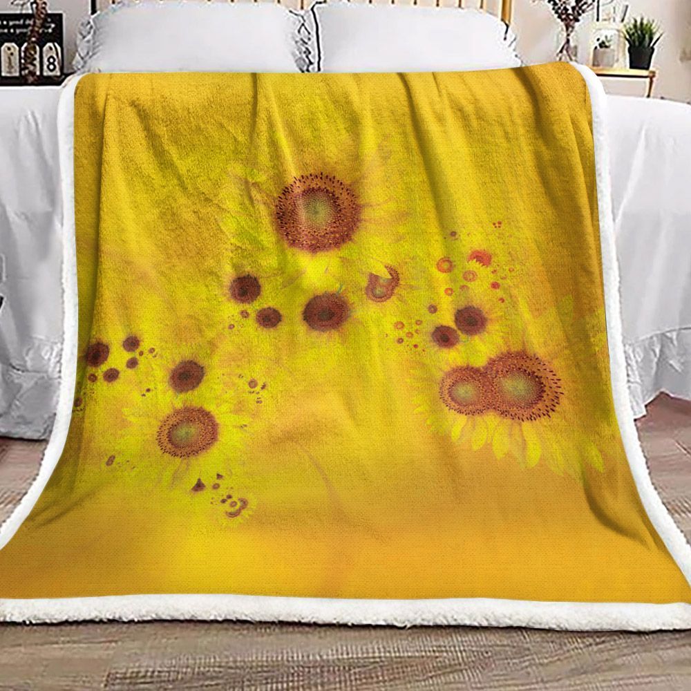 Sunflower Sherpa Fleece Blanket