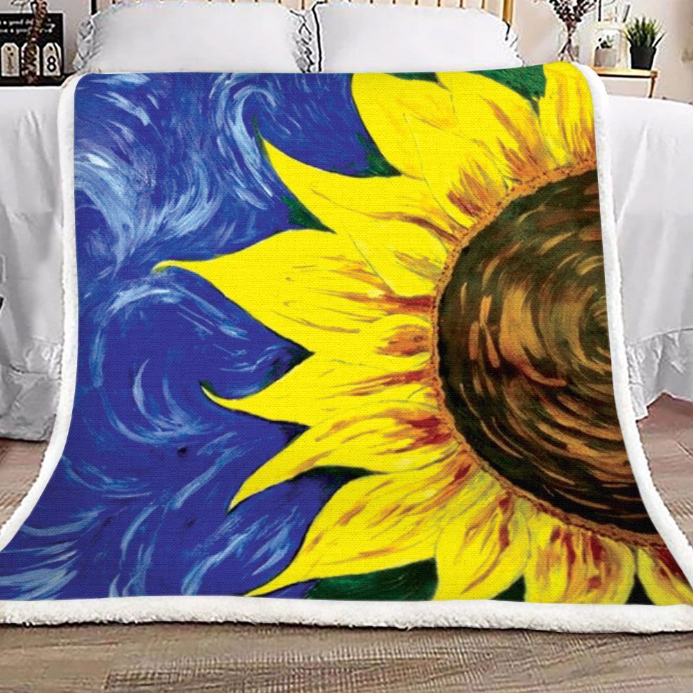 Sunflower Sherpa Fleece Blanket
