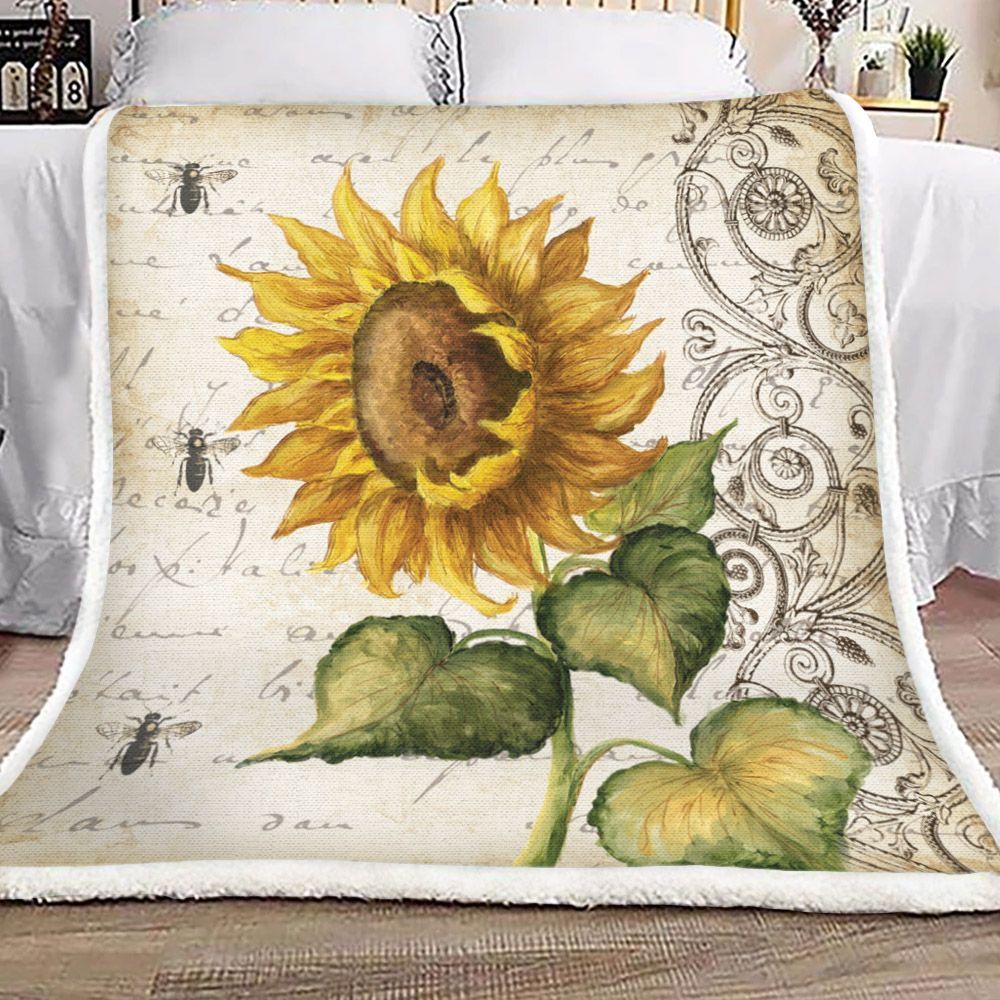 Sunflower Sherpa Fleece Blanket