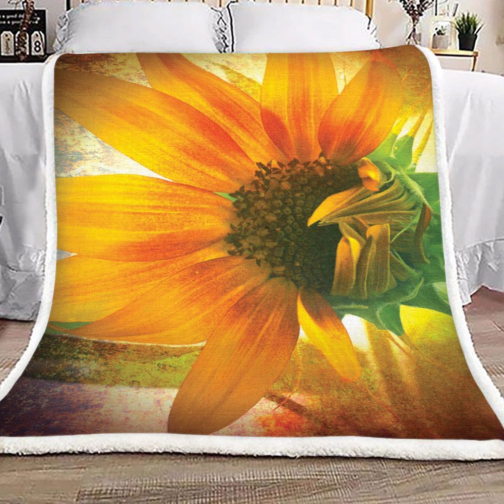 Sunflower Sherpa Fleece Blanket
