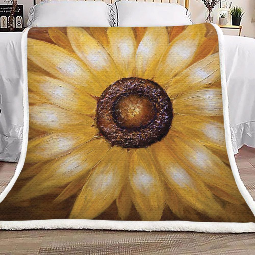 Sunflower Sherpa Fleece Blanket