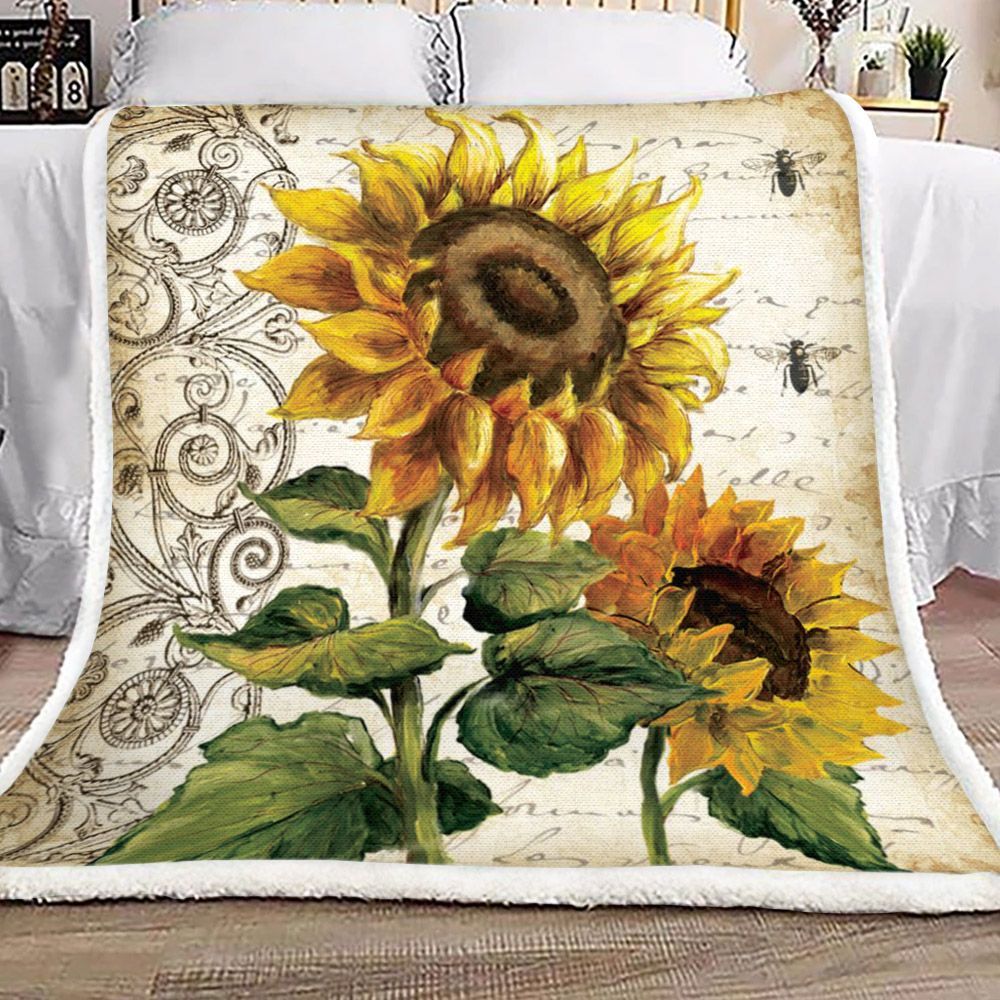 Sunflower Sherpa Fleece Blanket