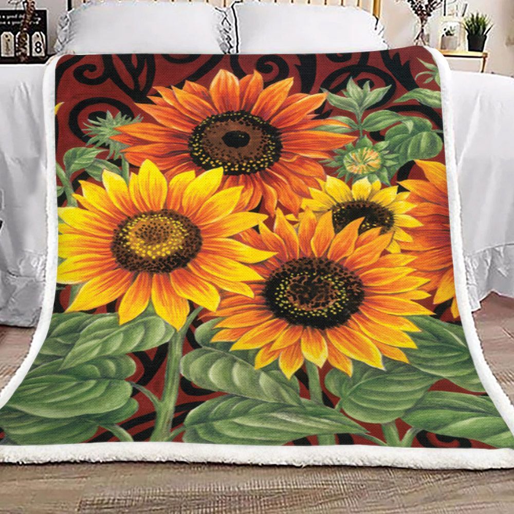 Sunflower Sherpa Fleece Blanket