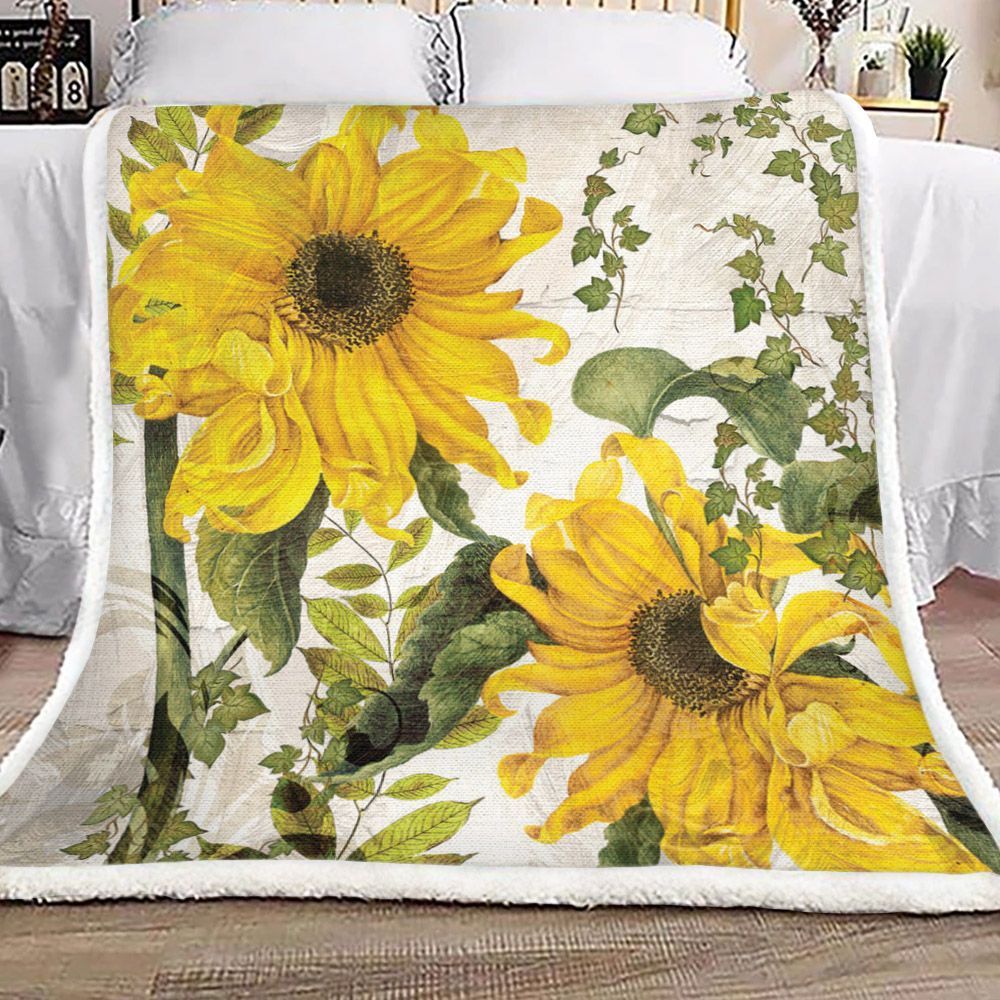 Sunflower Sherpa Fleece Blanket