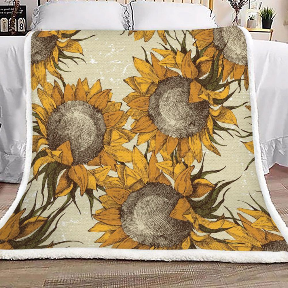 Sunflower Sherpa Fleece Blanket