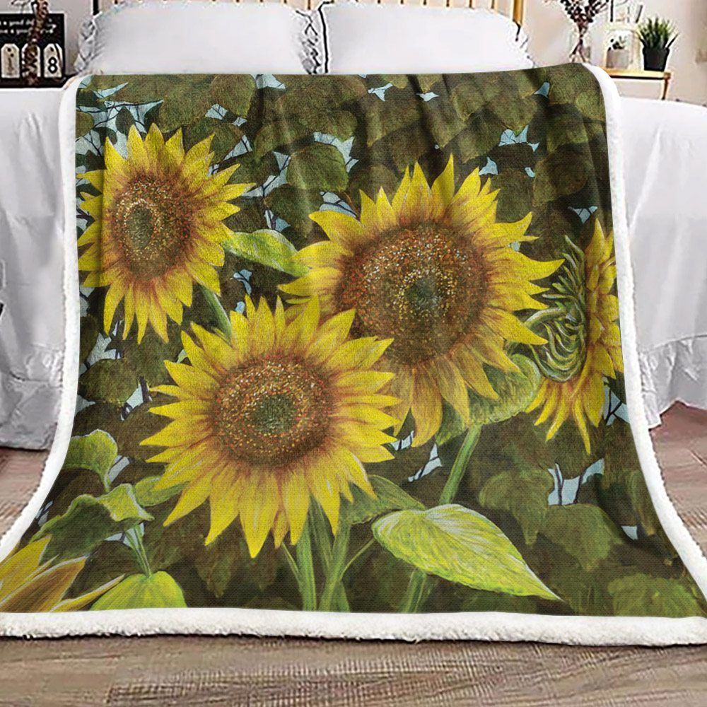 Sunflower Sherpa Fleece Blanket