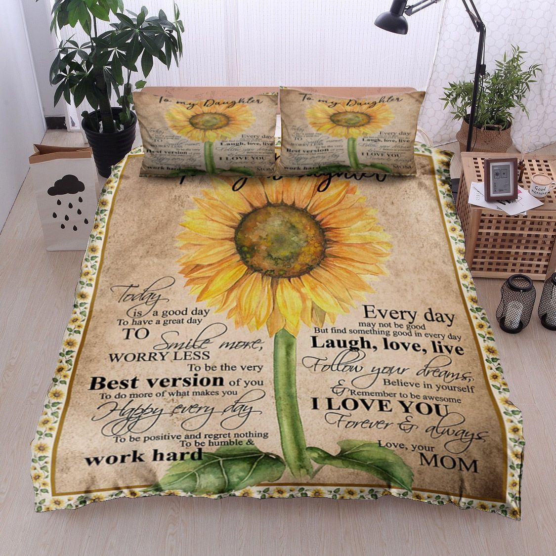 Sunflower Mom To Daughter Bedding Set