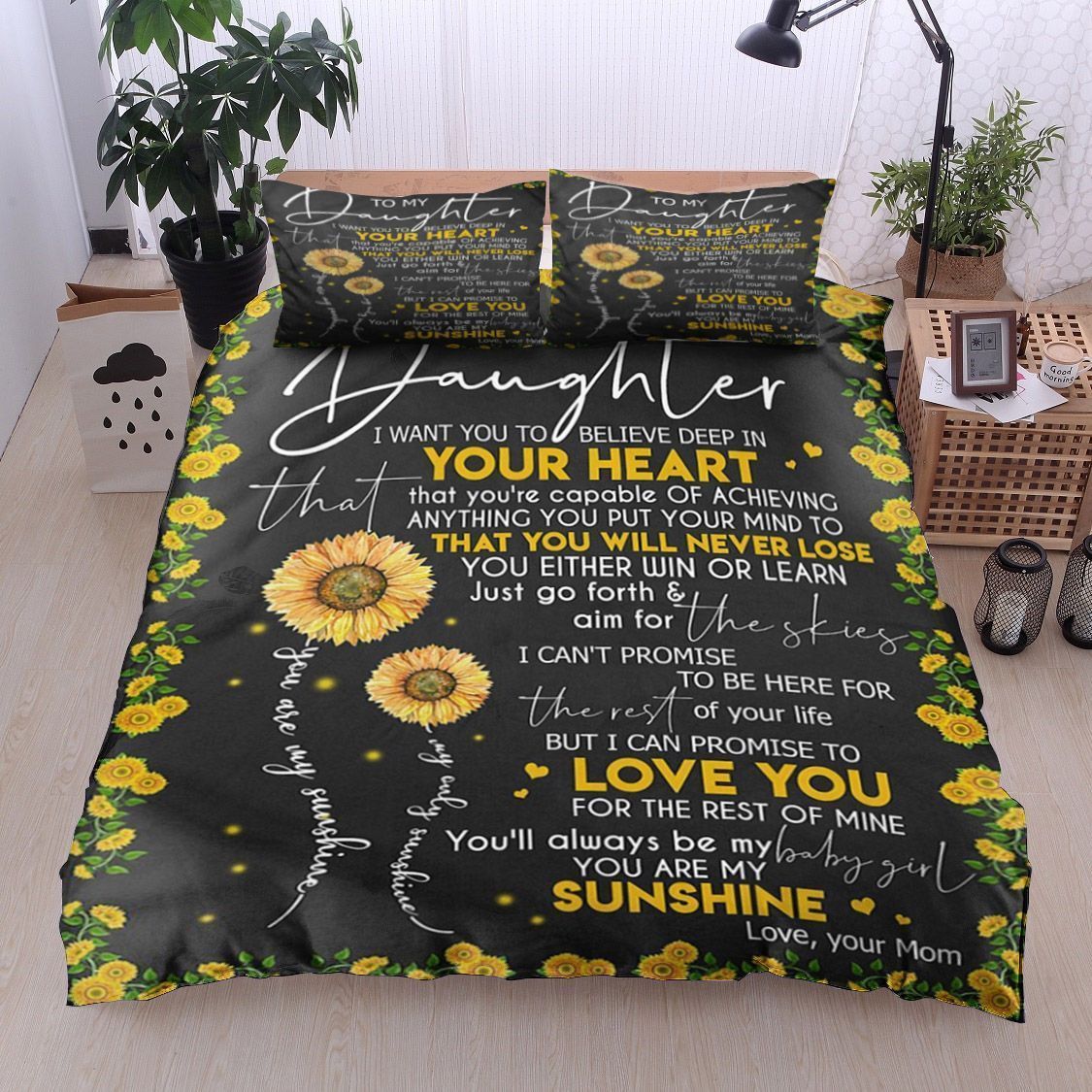 Sunflower Mom To Daughter Bedding Set