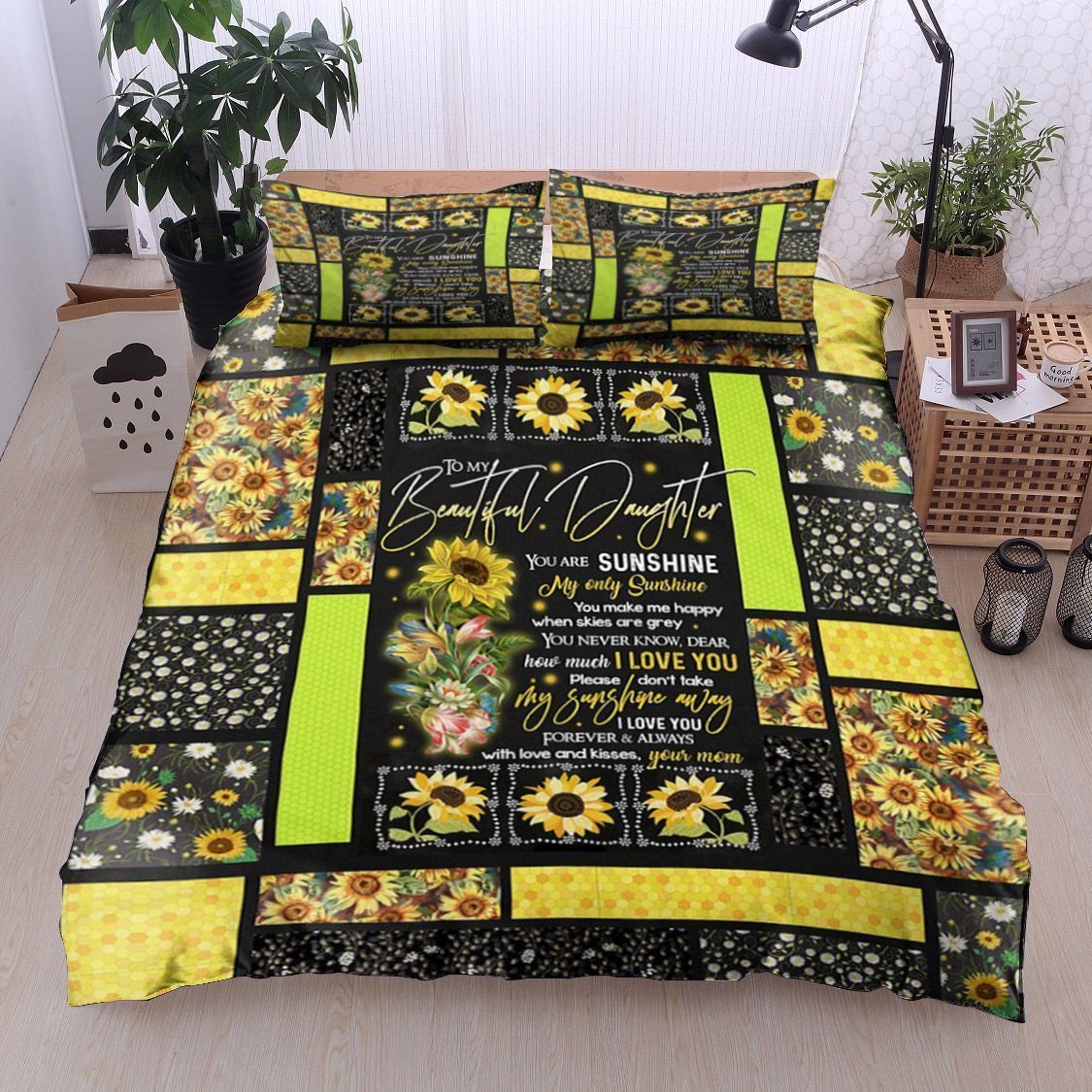 Sunflower Mom To Daughter Bedding Set