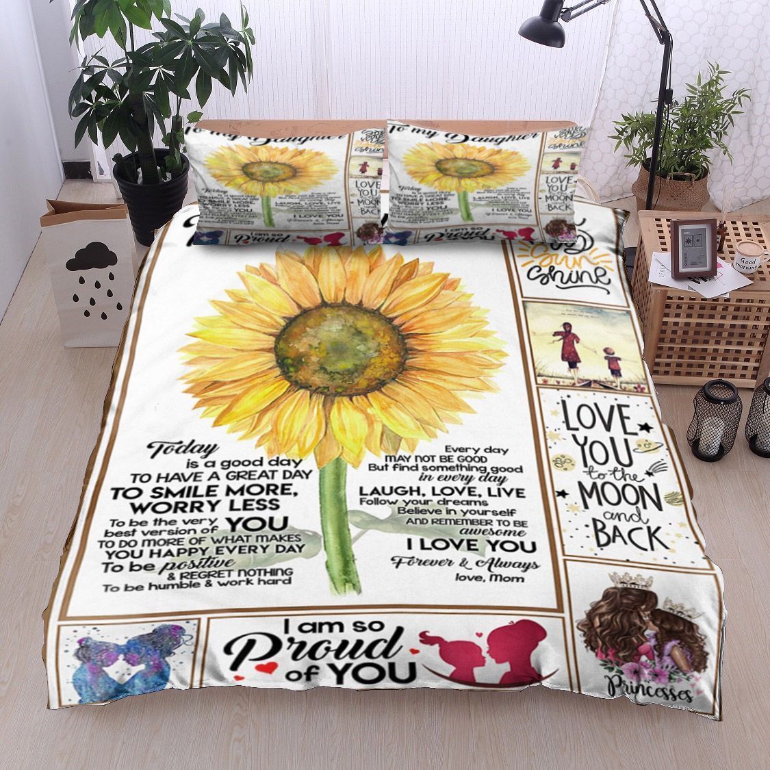 Sunflower Mom To Daughter Bedding Set