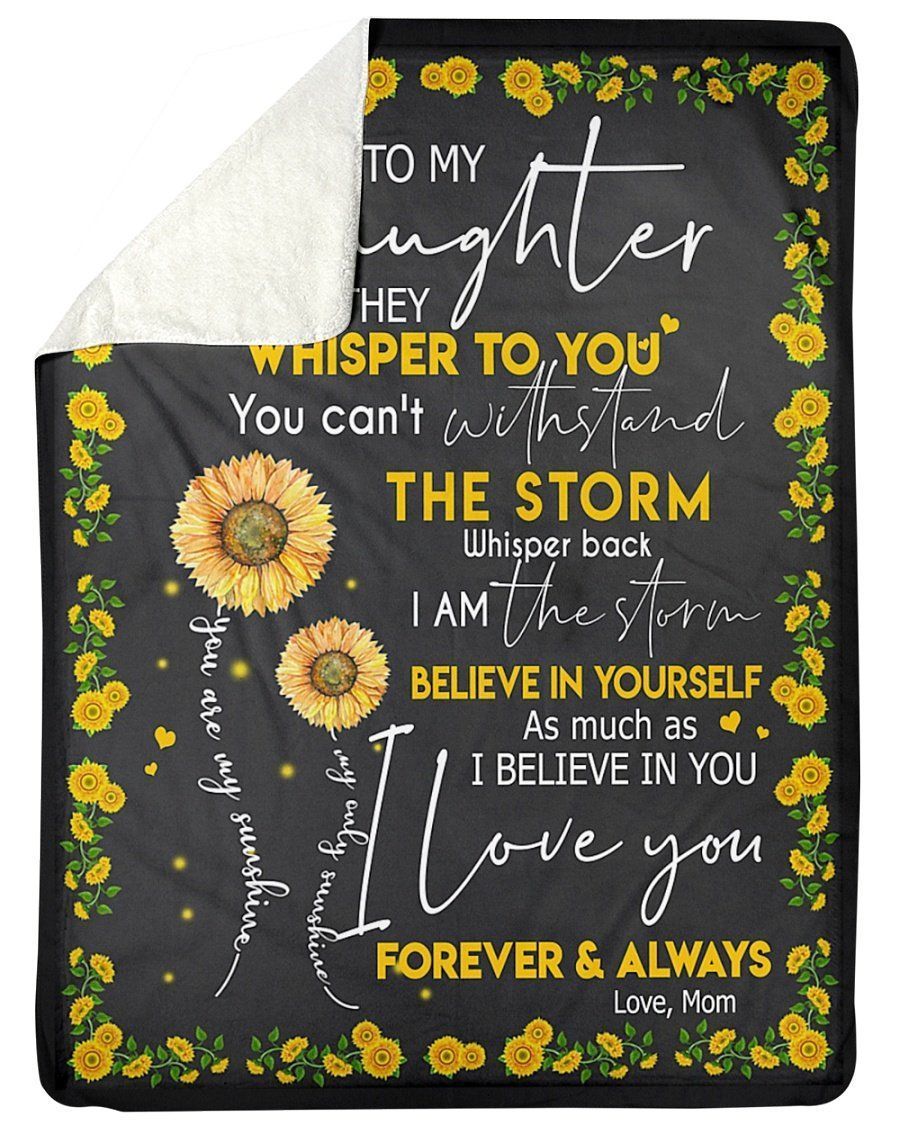 Sunflower Mom To Daughter Sherpa Fleece Blanket