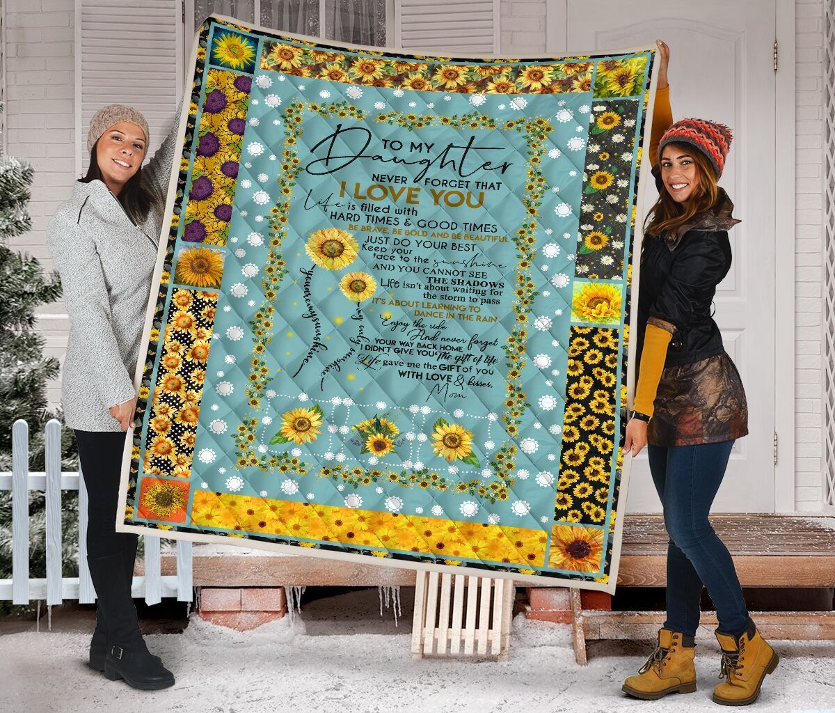Sunflower Mom To Daughter GS-CL-NT1307 Quilt Blanket