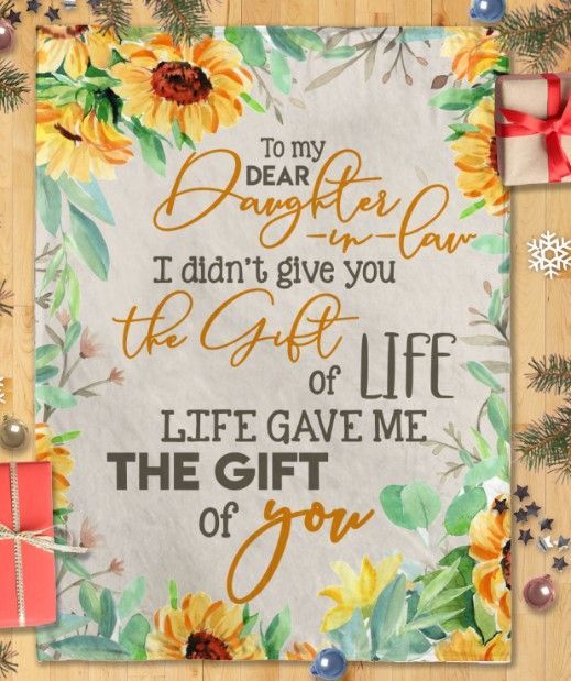 Sunflower Mom To Daughter In Law Sherpa Fleece Blanket