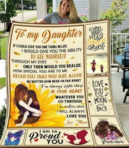 Sunflower Mom To My Daughter I Am So Proud Of You Sherpa Fleece Blanket