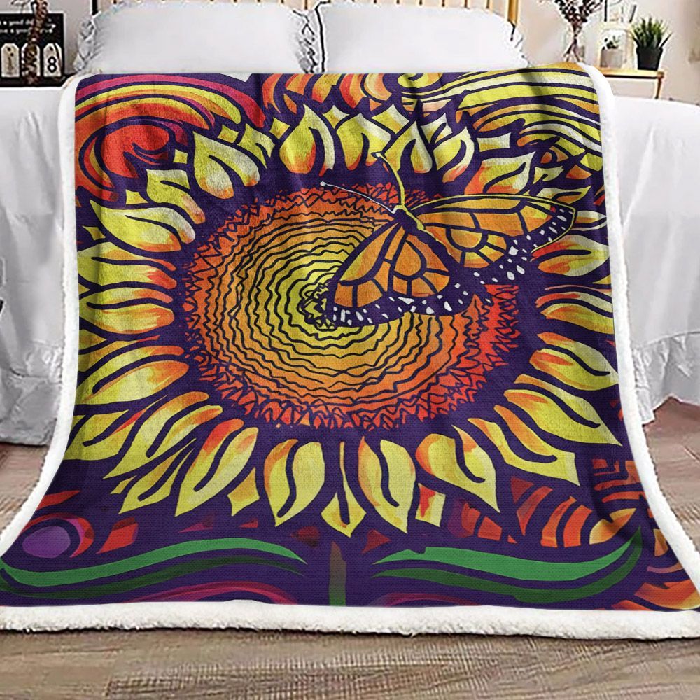 Sunflower Mug Sherpa Fleece Blanket