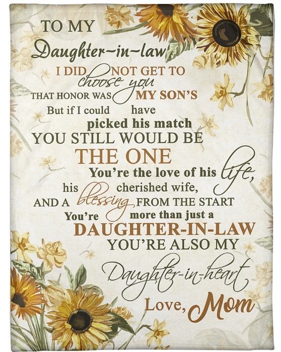 Sunflower My Daughter In Law Youre My Daughter In Heart Sherpa Fleece Blanket