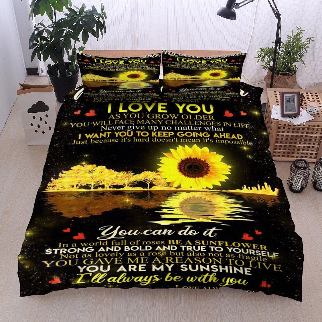 Sunflower My Dear Daughter Mom Bedding Set