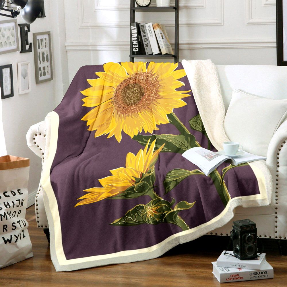 Sunflower Sherpa Fleece Blanket