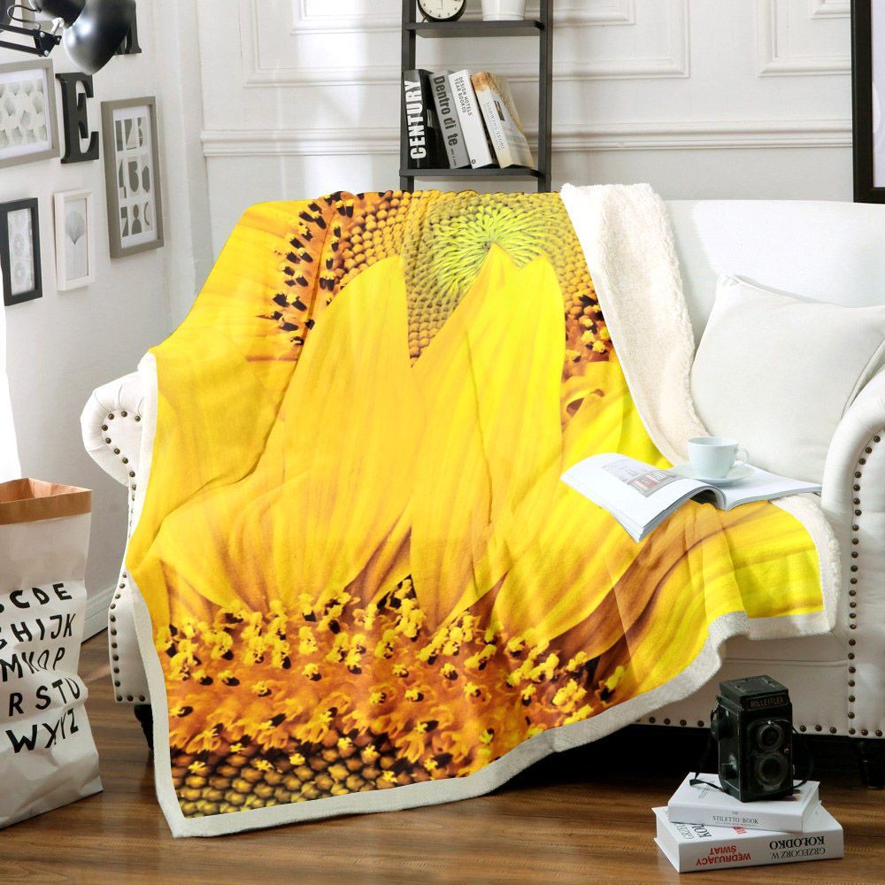 Sunflower Sherpa Fleece Blanket
