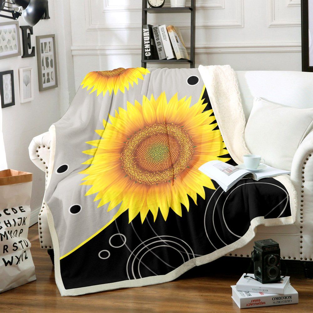 Sunflower Sherpa Fleece Blanket