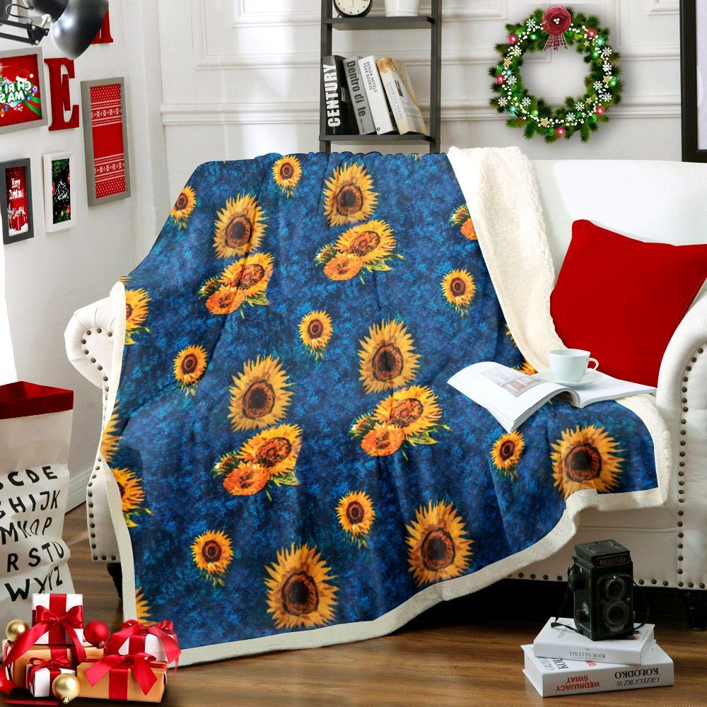 Sunflower Sherpa Fleece Blanket