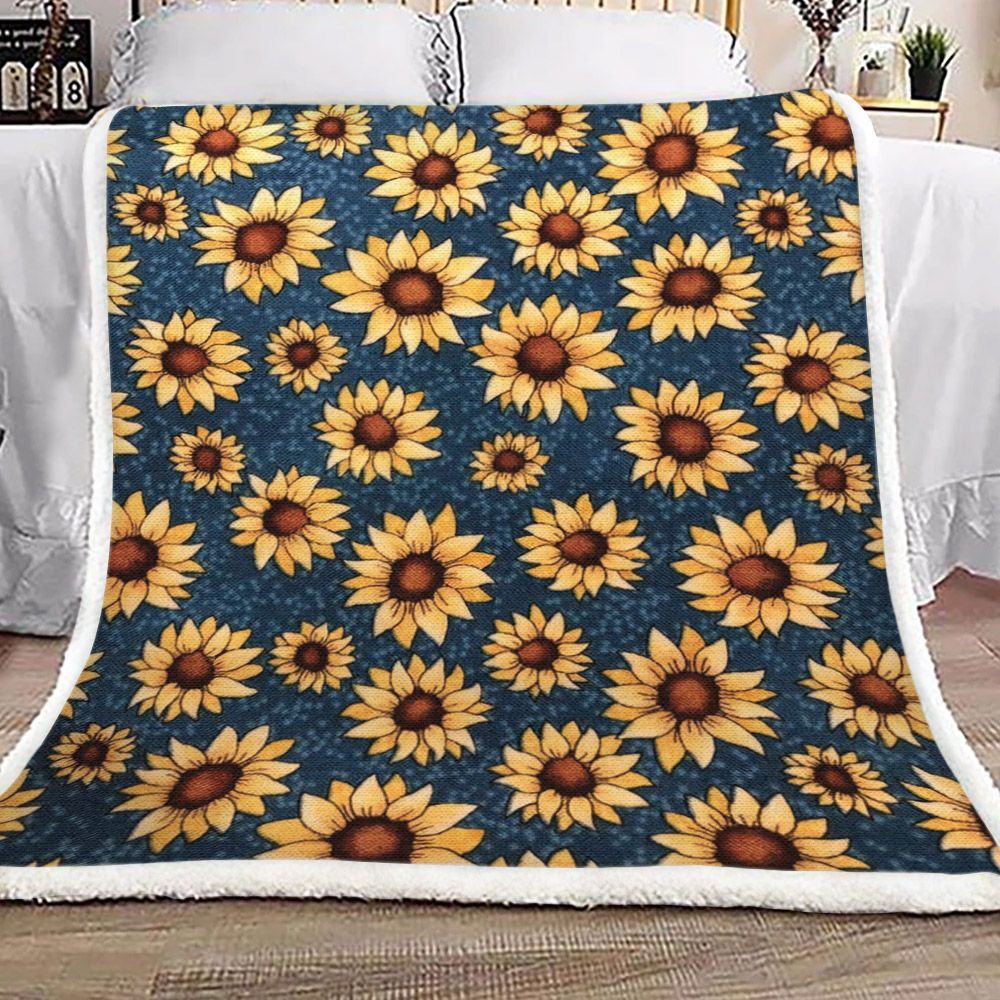 Sunflower Sherpa Fleece Blanket