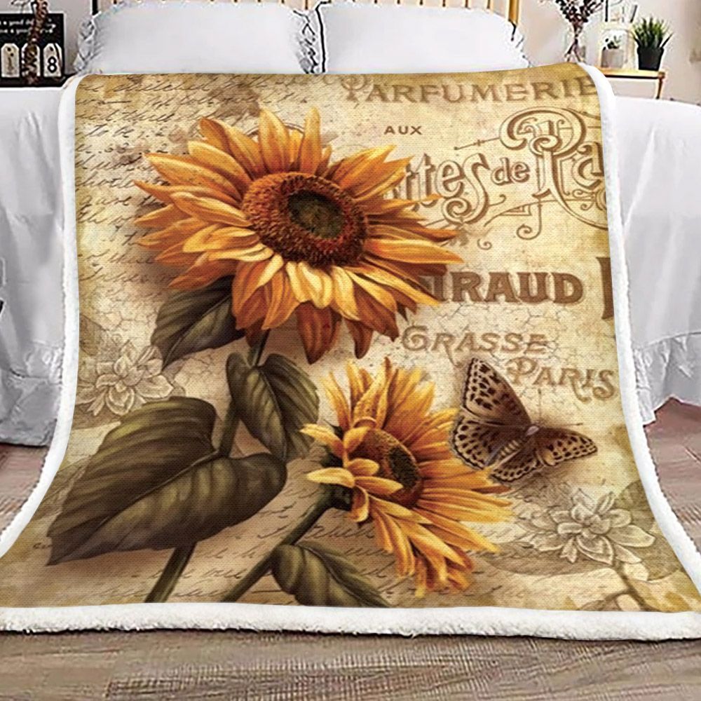 Sunflower Sherpa Fleece Blanket