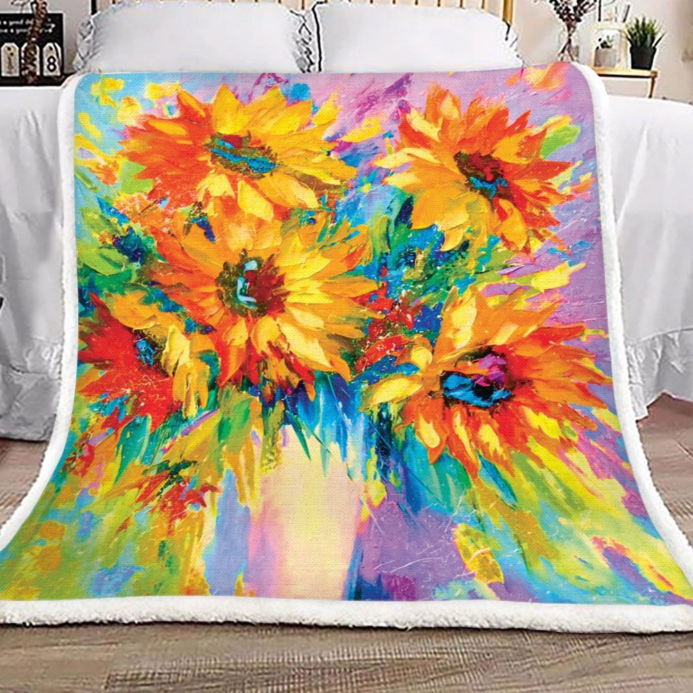 Sunflower Sherpa Fleece Blanket