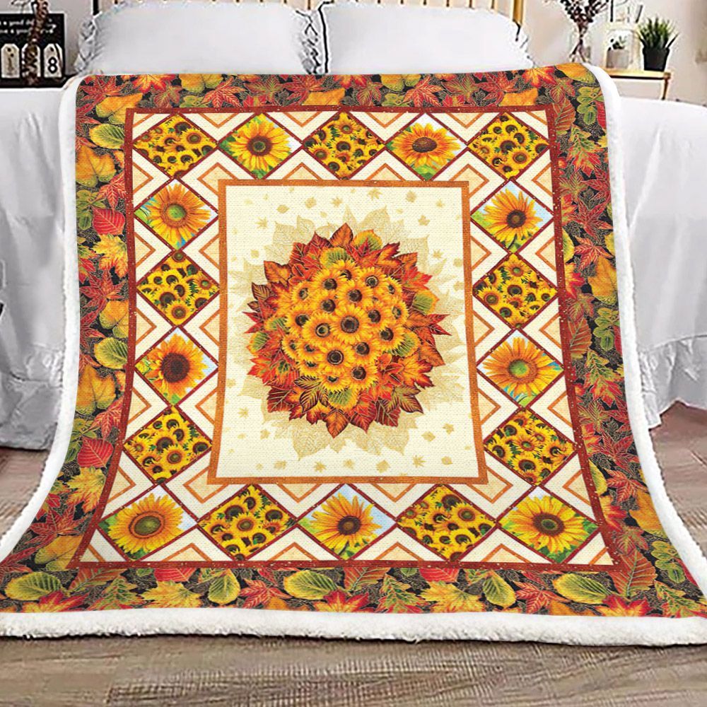 Sunflower Sherpa Fleece Blanket