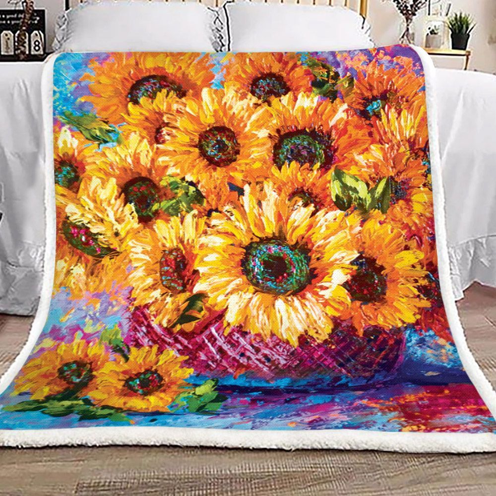 Sunflower Sherpa Fleece Blanket