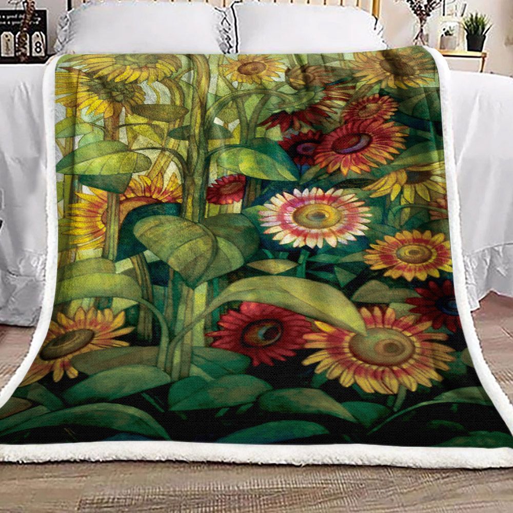 Sunflower Sherpa Fleece Blanket