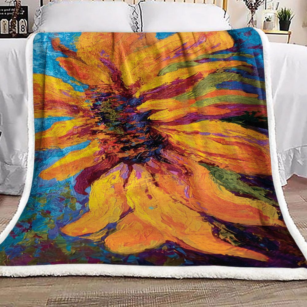 Sunflower Sherpa Fleece Blanket