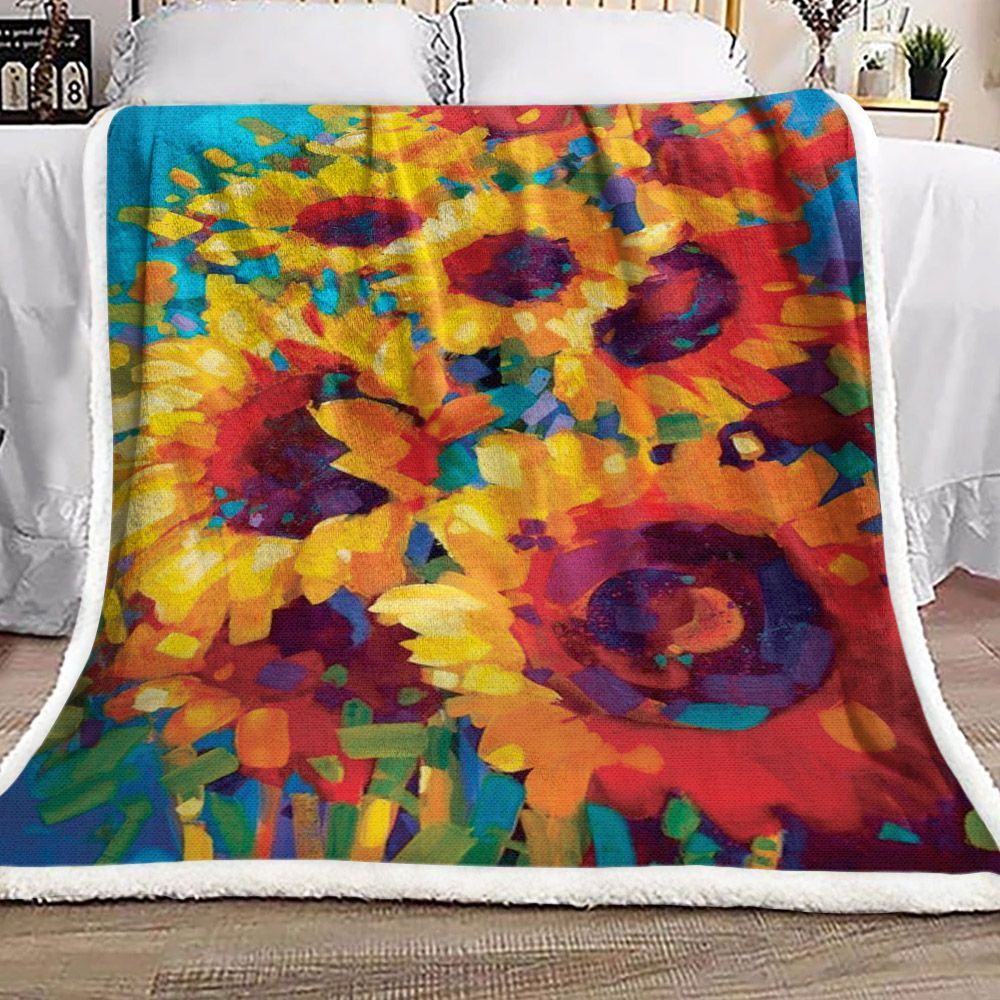Sunflower Sherpa Fleece Blanket