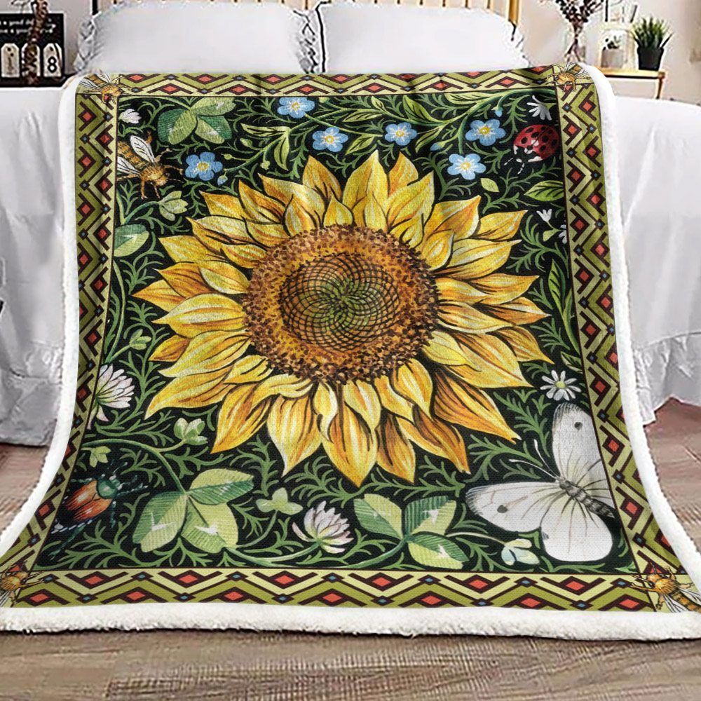 Sunflower Sherpa Fleece Blanket