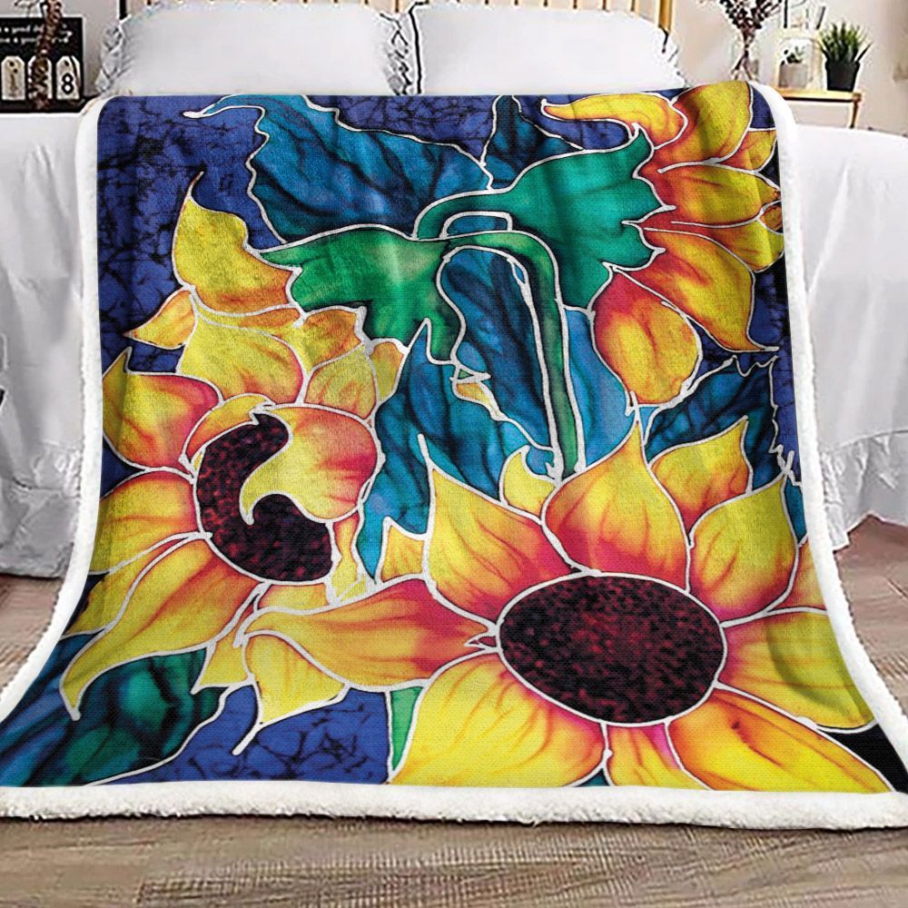 Sunflower Sherpa Fleece Blanket