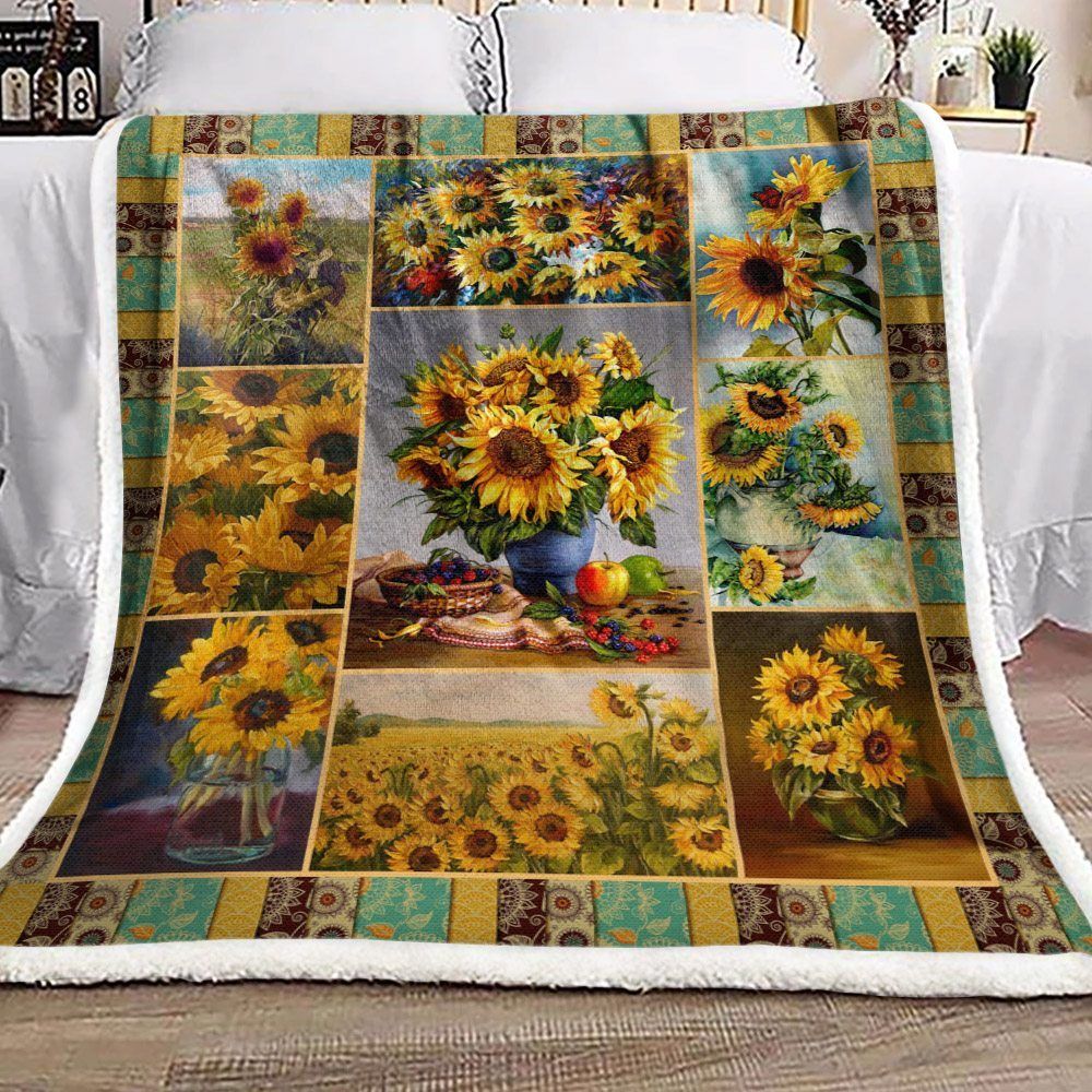 Sunflower Sherpa Fleece Blanket