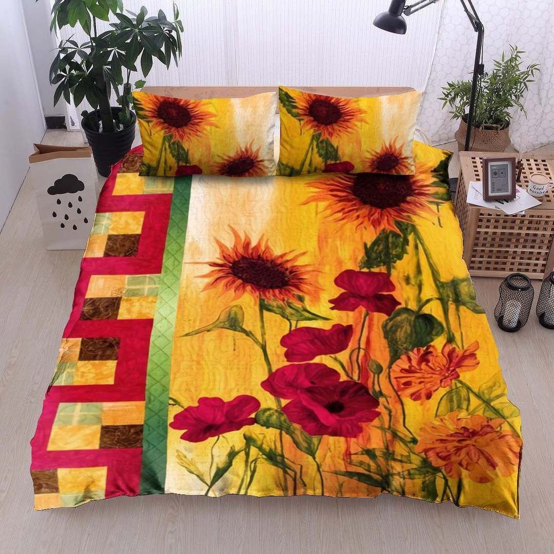 Sunflower Twin Queen King Cotton Bed Sheets Spread Comforter Bedding Set