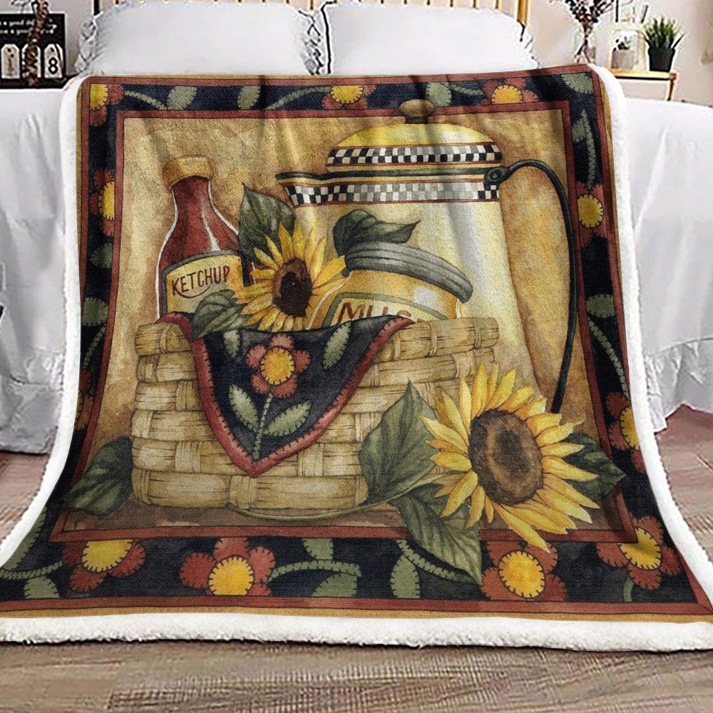 Sunflower Sherpa Fleece Blanket