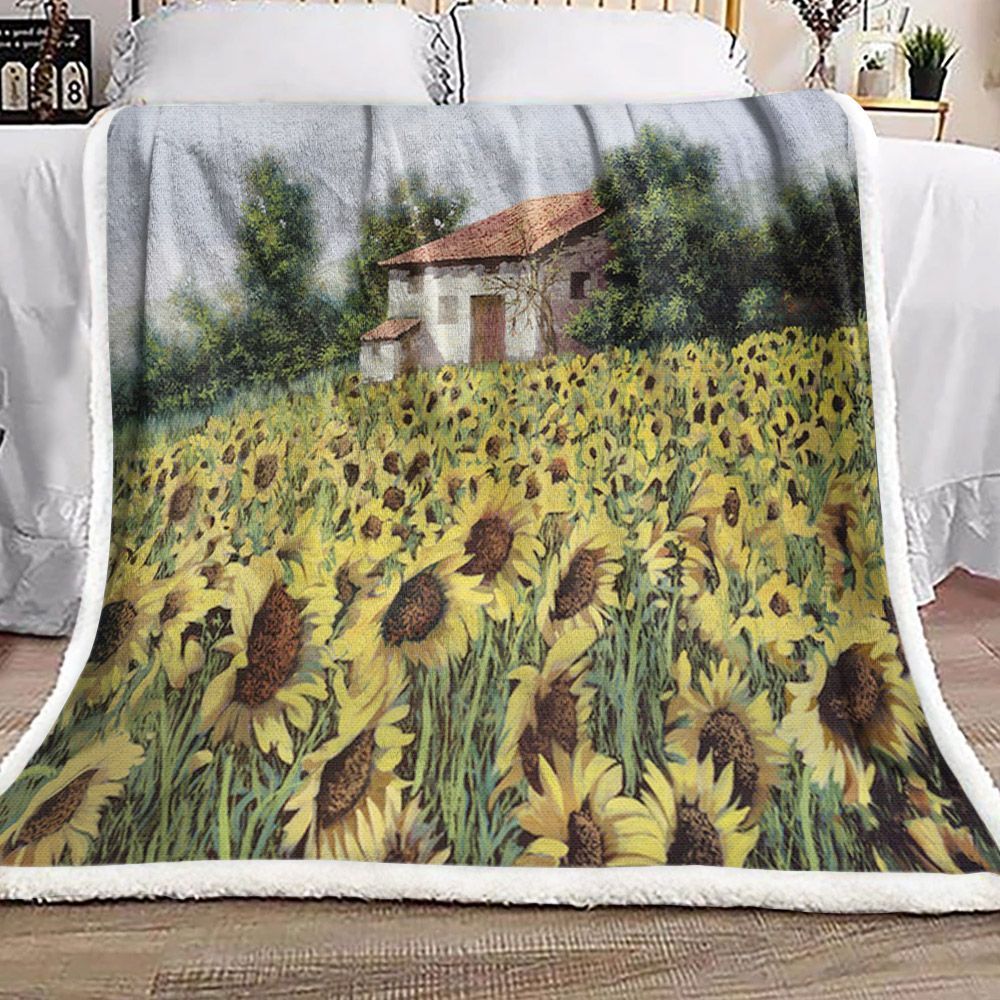 Sunflower Sherpa Fleece Blanket