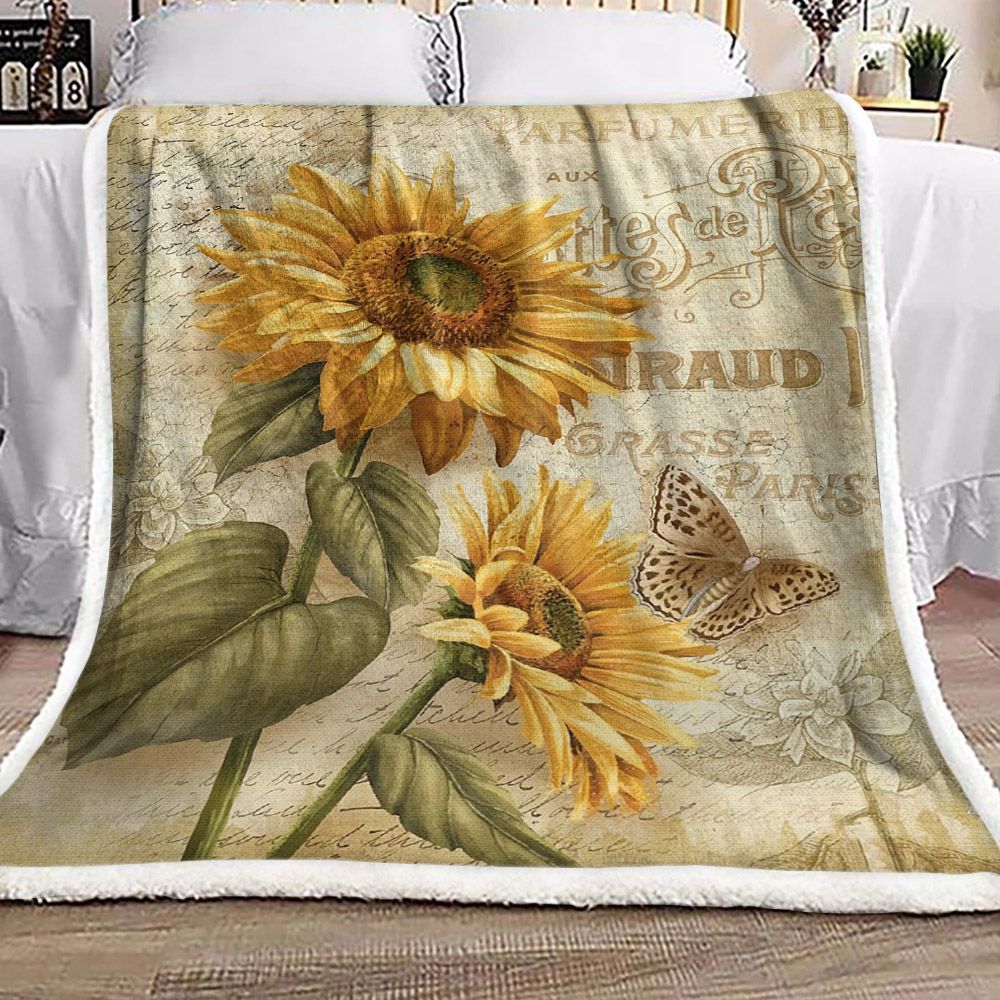 Sunflower Sherpa Fleece Blanket