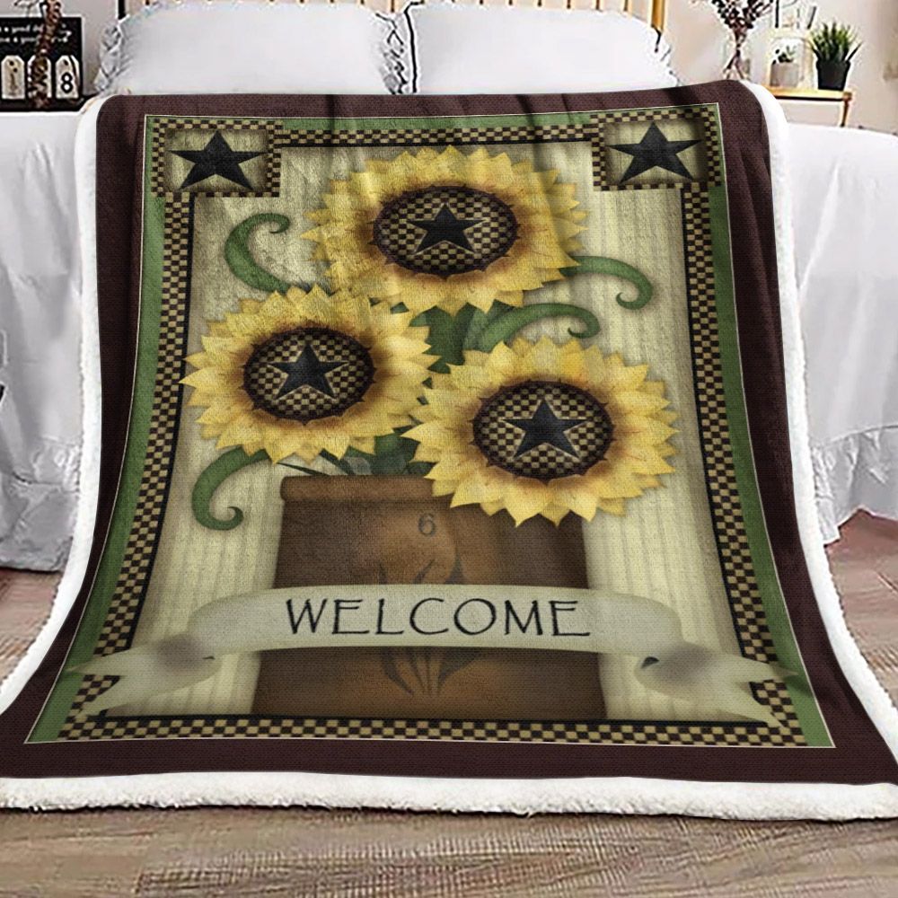 Sunflower Sherpa Fleece Blanket