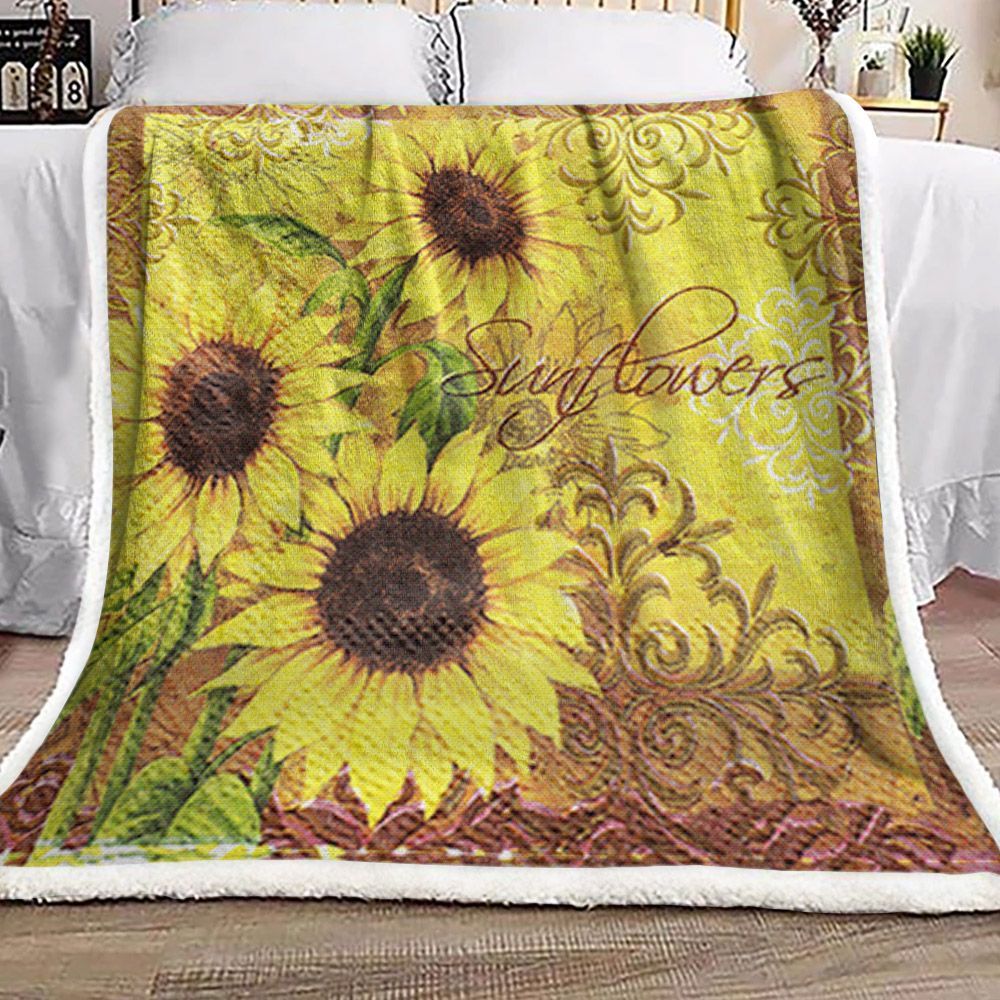 Sunflower Sherpa Fleece Blanket