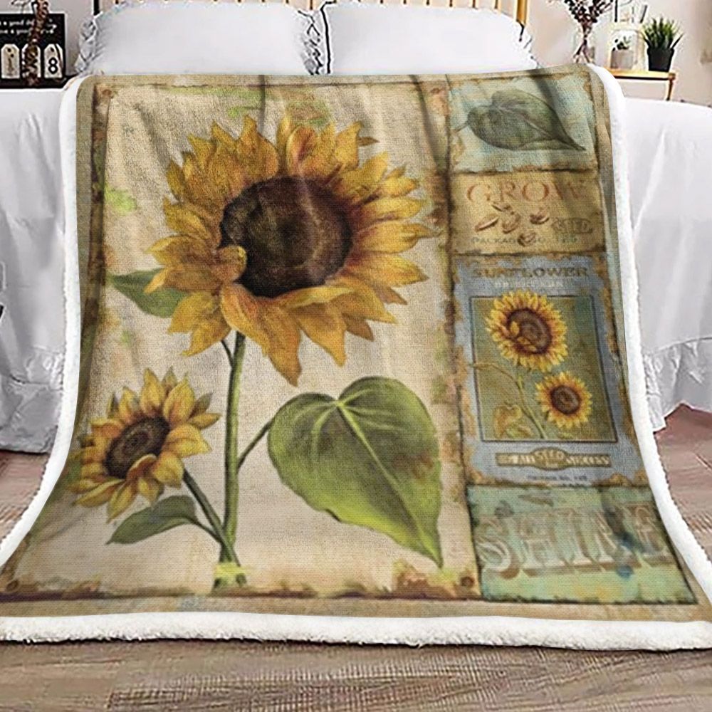 Sunflower Sherpa Fleece Blanket